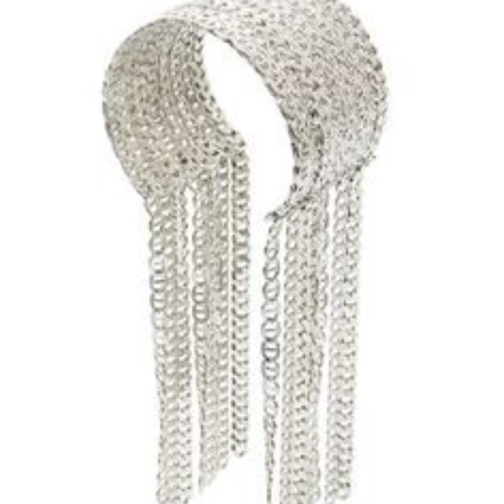 BCBG Max Azria chains fringe Silver tone bracelet